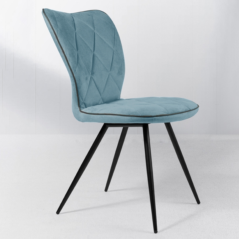 Modern Dining Chair High Back Velvet Upholstered Dining Chair Set of 2 window image