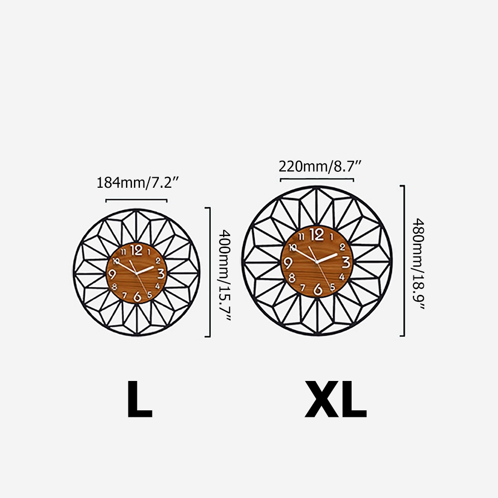 X-Large Modern Simple Geometric Acrylic Wall Clock with Hollow-out Design window image
