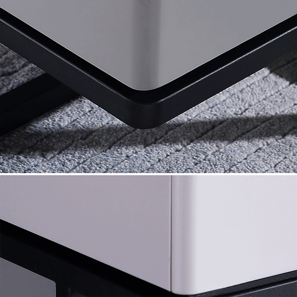 Modern Coffee Table Table with Storage Sintered Stone Top & Carbon Steel Legs window image