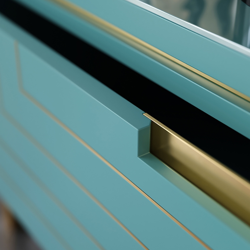 Rectangle Modern Coffee Table with Drawers in Green window image