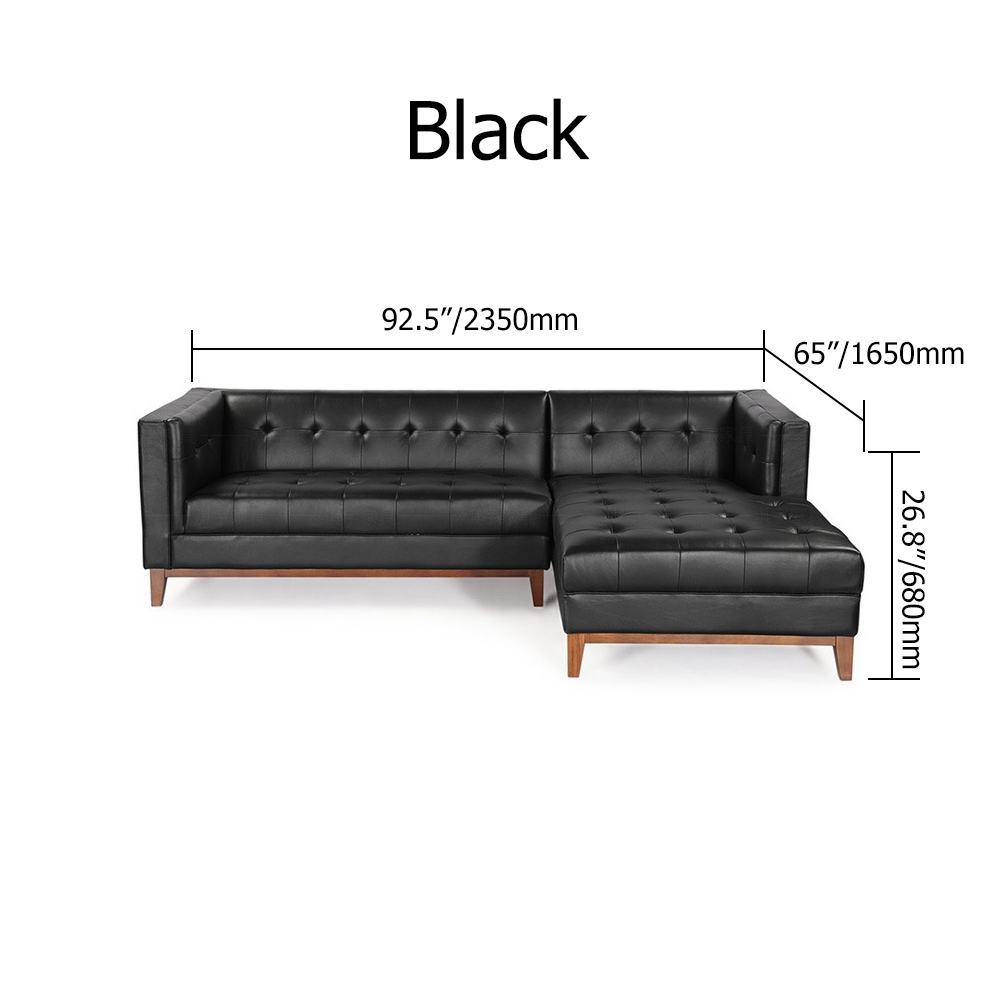 92.5" Modern Sofa Sectionals PU Leather Upholstered Sofa Luxury Sofa Solid Wood Legs window image