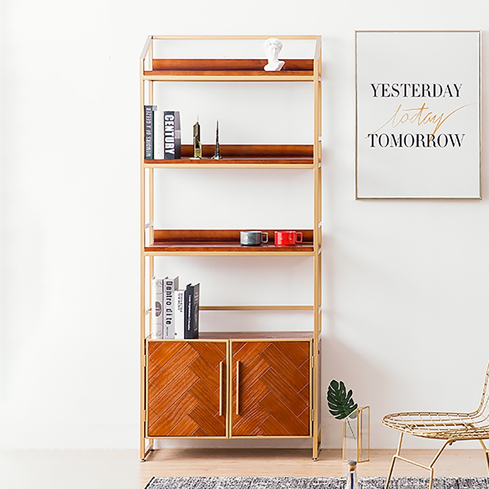 Vintage Freestanding Standard Bookshelf with Doors window image