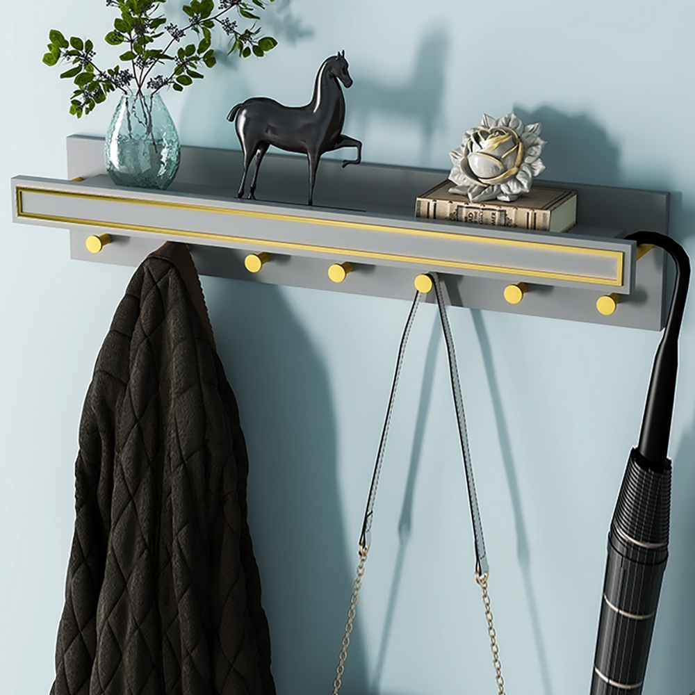 Classical Wall Mounted Coat Stand in Grey window image