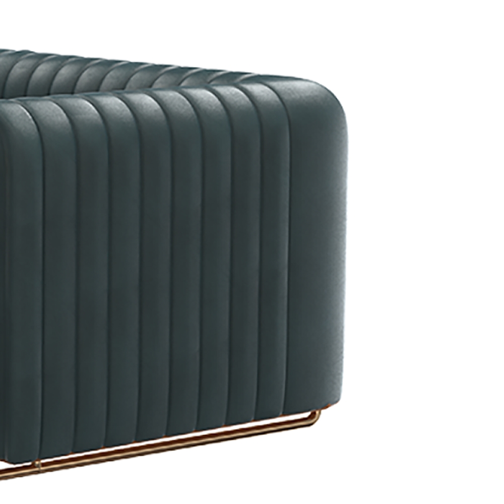 2000mm Retro Green Sofa Leath-Aire Upholstered Sofa 3-Seater Sofa Luxury Sofa window image