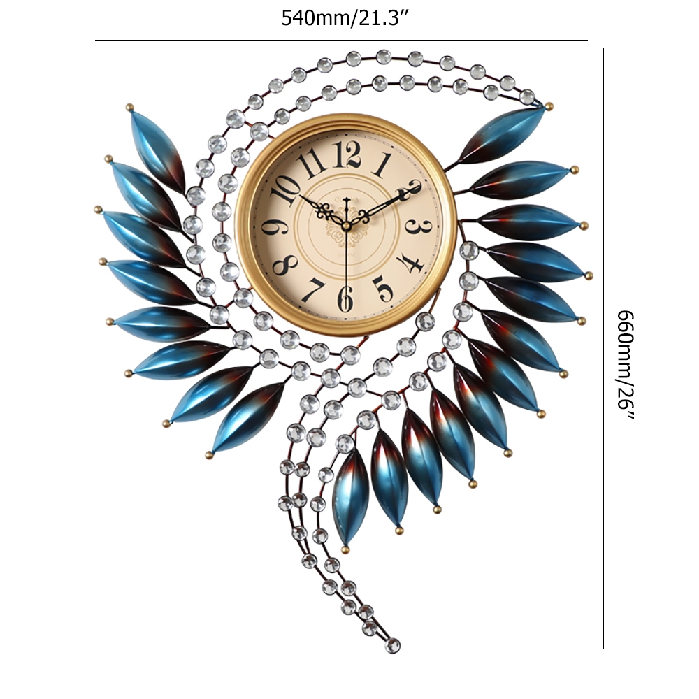 European Luxurious Style Postmodern Fashion Mute Large Wall Clock Home Decor Art window image