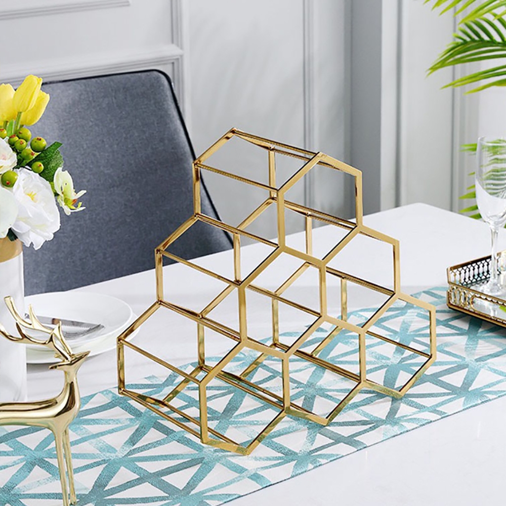 Contemporary Honeycomb Wine Rack window image