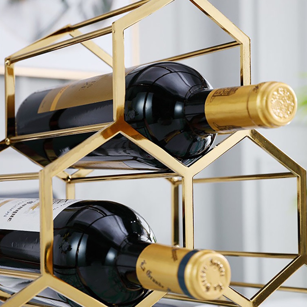 Contemporary Honeycomb Wine Rack window image