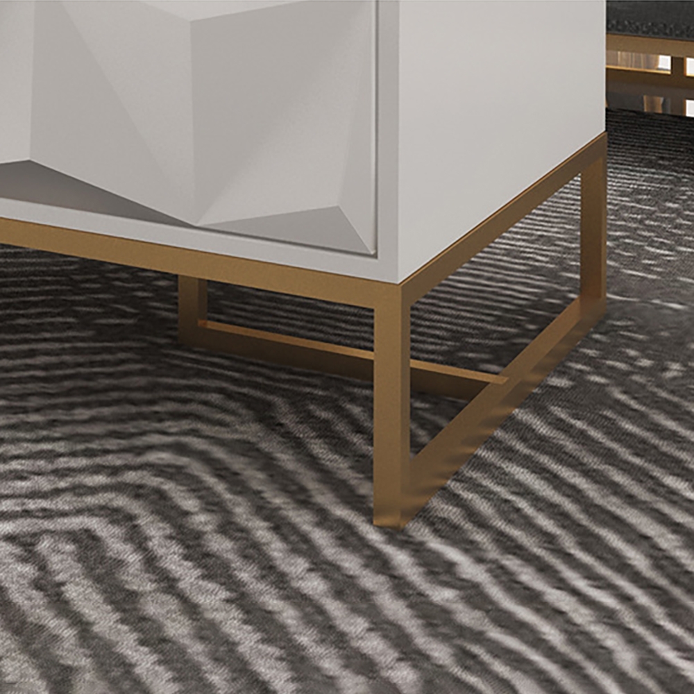 Nordic Black TV Stand 3D Embossed Surface Media Console 3 Drawers in Small window image