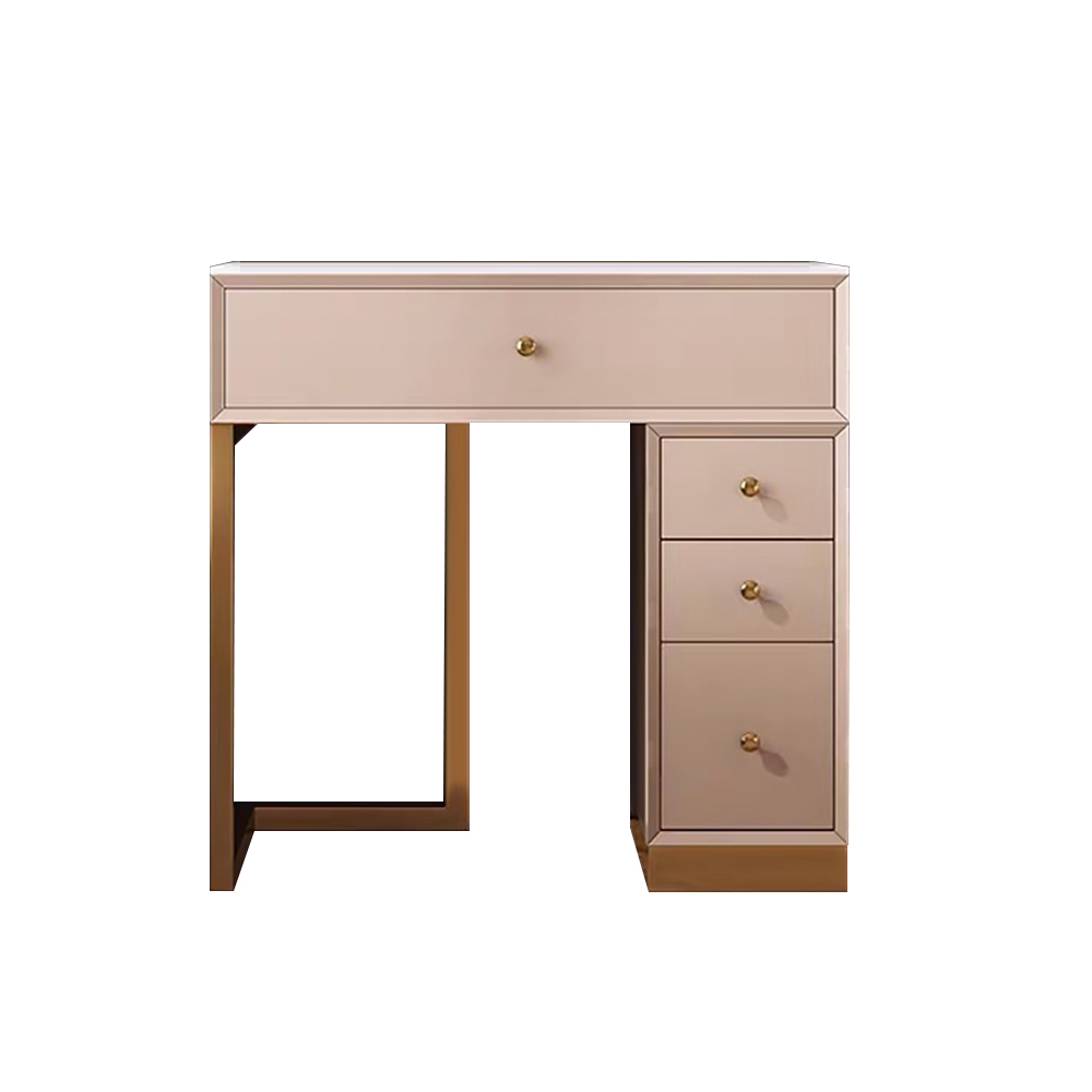 Minimalist Makeup Vanity Set Sintered Stone Top Dressing Table & Mirror Included window image