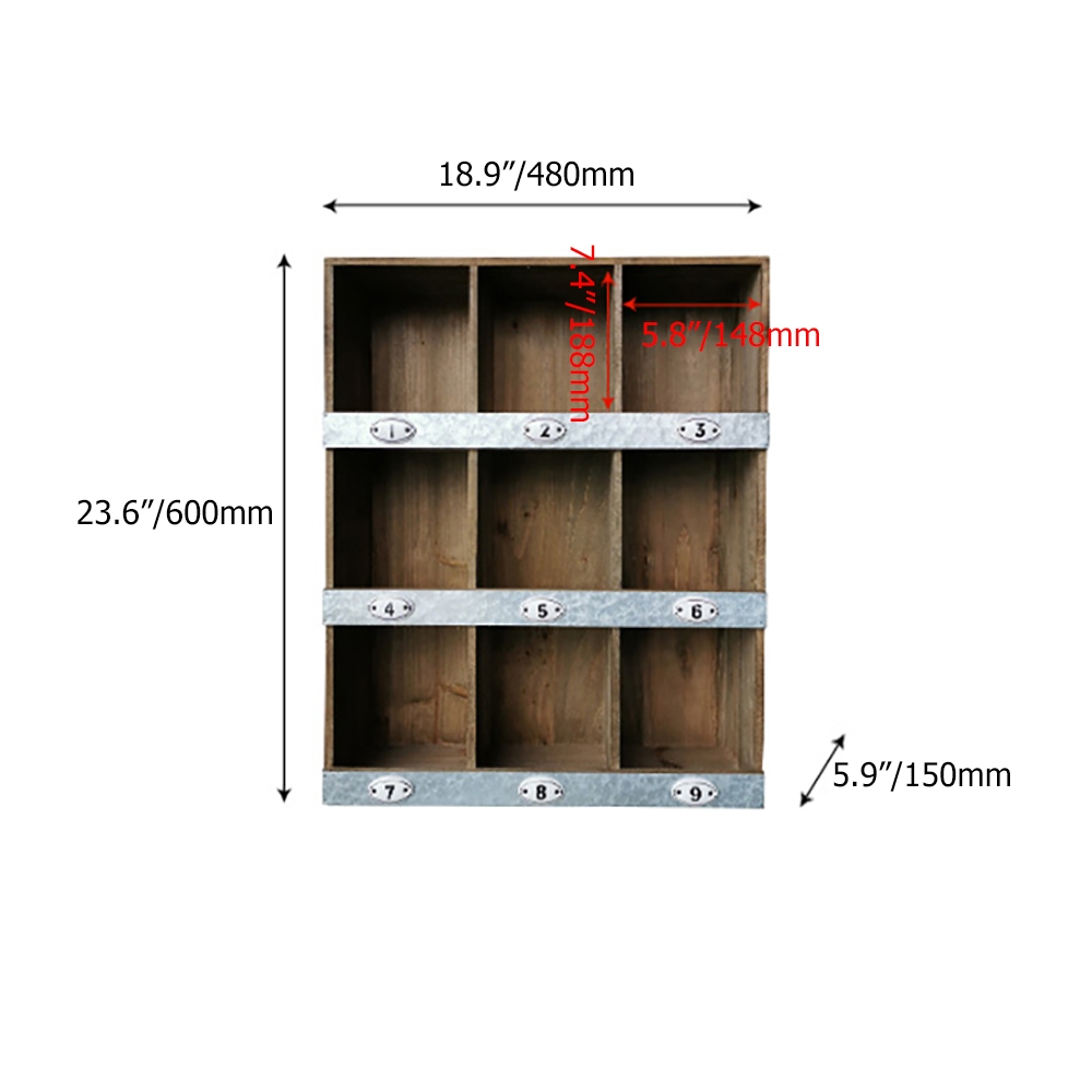 Rustic Retro Desk Organizer Rectangular Dish Storage Cabinet window image