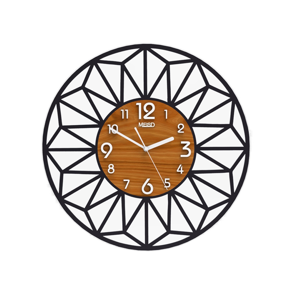 X-Large Modern Simple Geometric Acrylic Wall Clock with Hollow-out Design window image