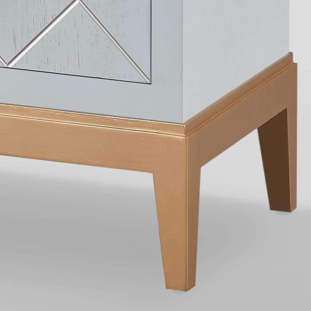 59" Modern Sideboard Buffet 4-Door with Acrylic Pulls Gold Finish window image