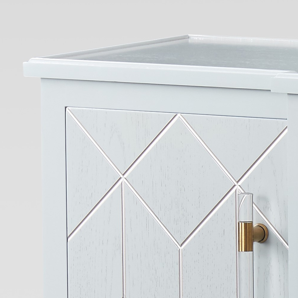 59" Modern Sideboard Buffet 4-Door with Acrylic Pulls Gold Finish window image