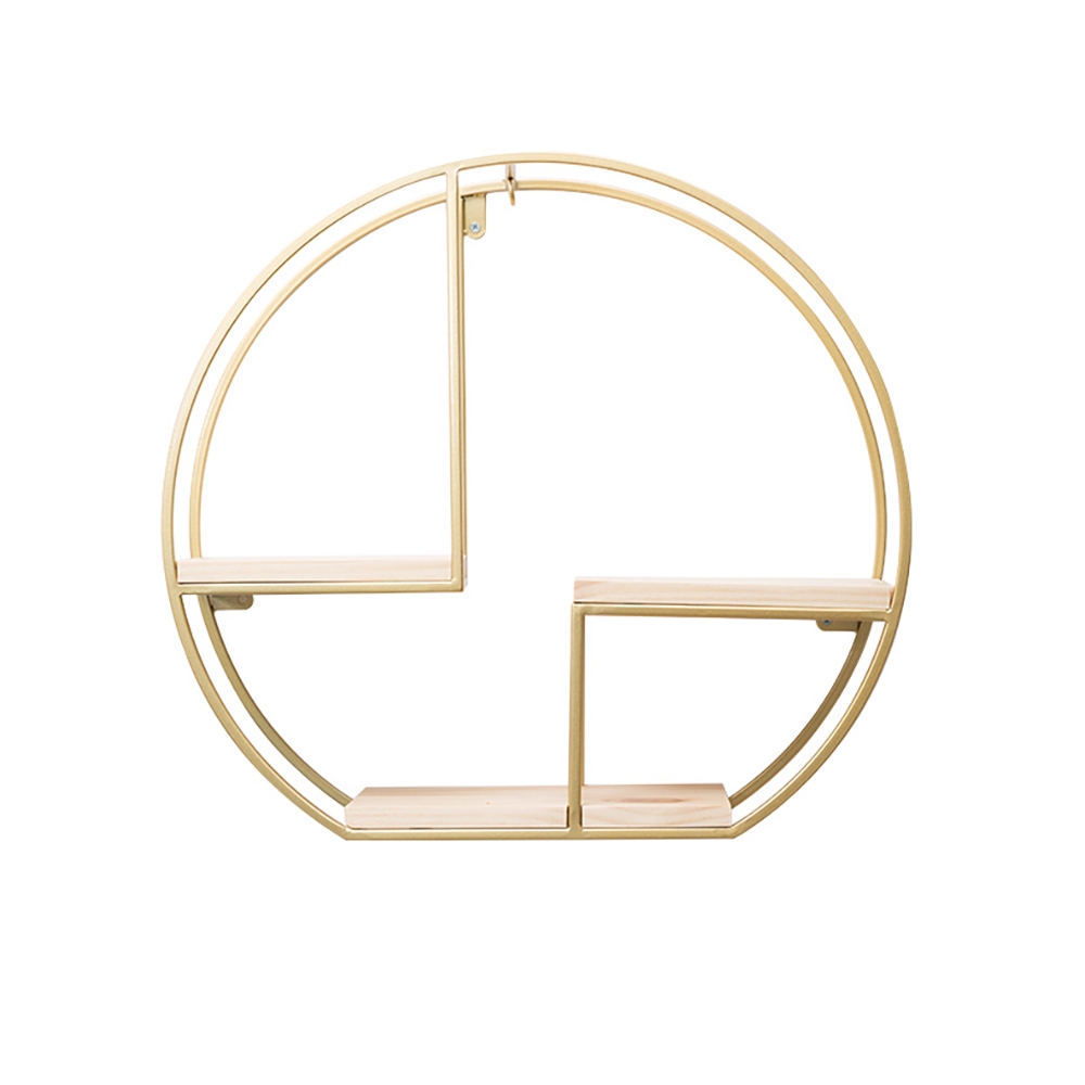 Floating Shelves Round Golden Decor Wall Shelves window image