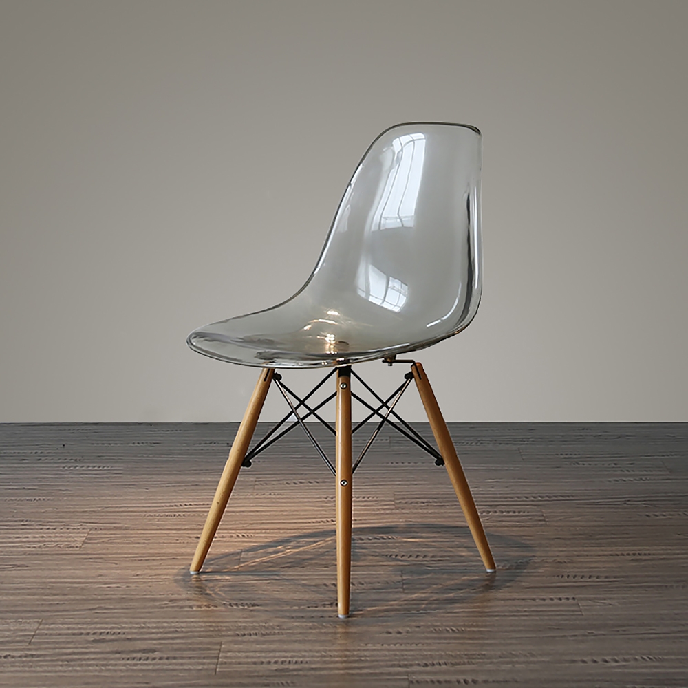 Nordic Dining Chair ABS Dining Chair Solid Wood Legs Chair window image