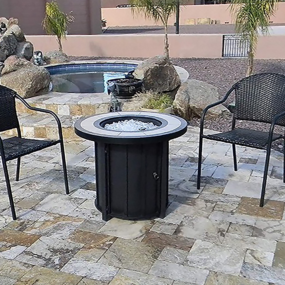 29.9 „propaan vuurplaats ronde tafel mozaïek tafelblad decoratie Vensterafbeelding