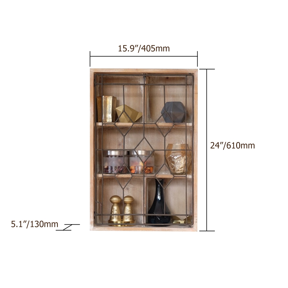 Farmhouse Wall Storage Cabinet with Metal Door window image