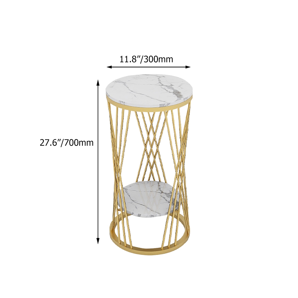 Medium Modern Marble Plant Stand Flower Rack in Gold window image