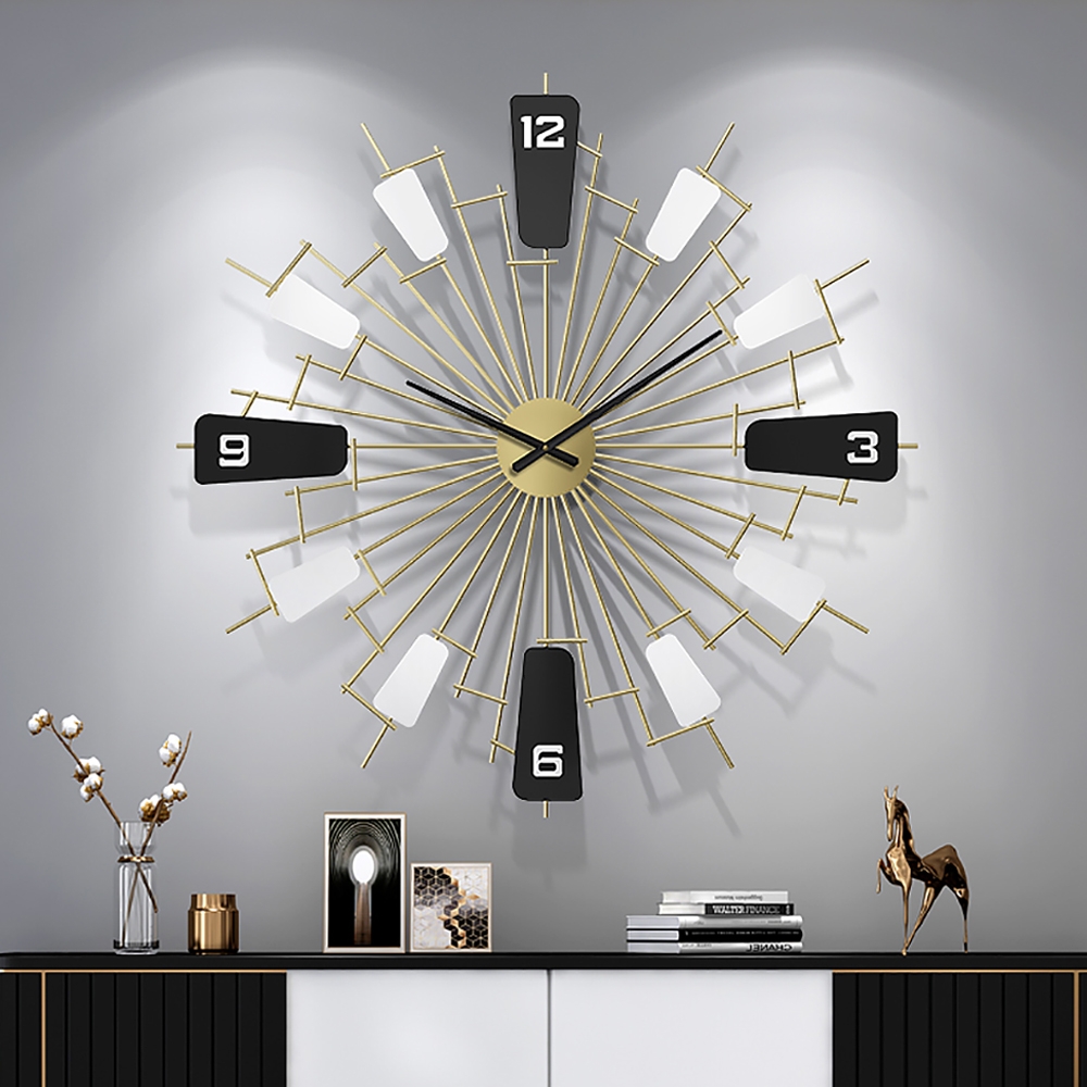 Nordic Minimalist Windmill Design Creative Metal Oversized Wall Clock window image