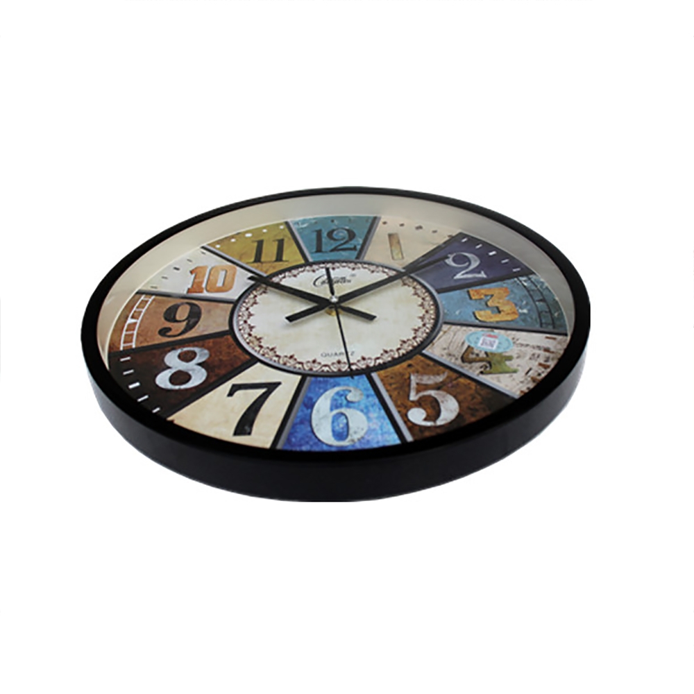 18" American Retro Style Resin Round Frame Mute Decorative Wall Clock window image