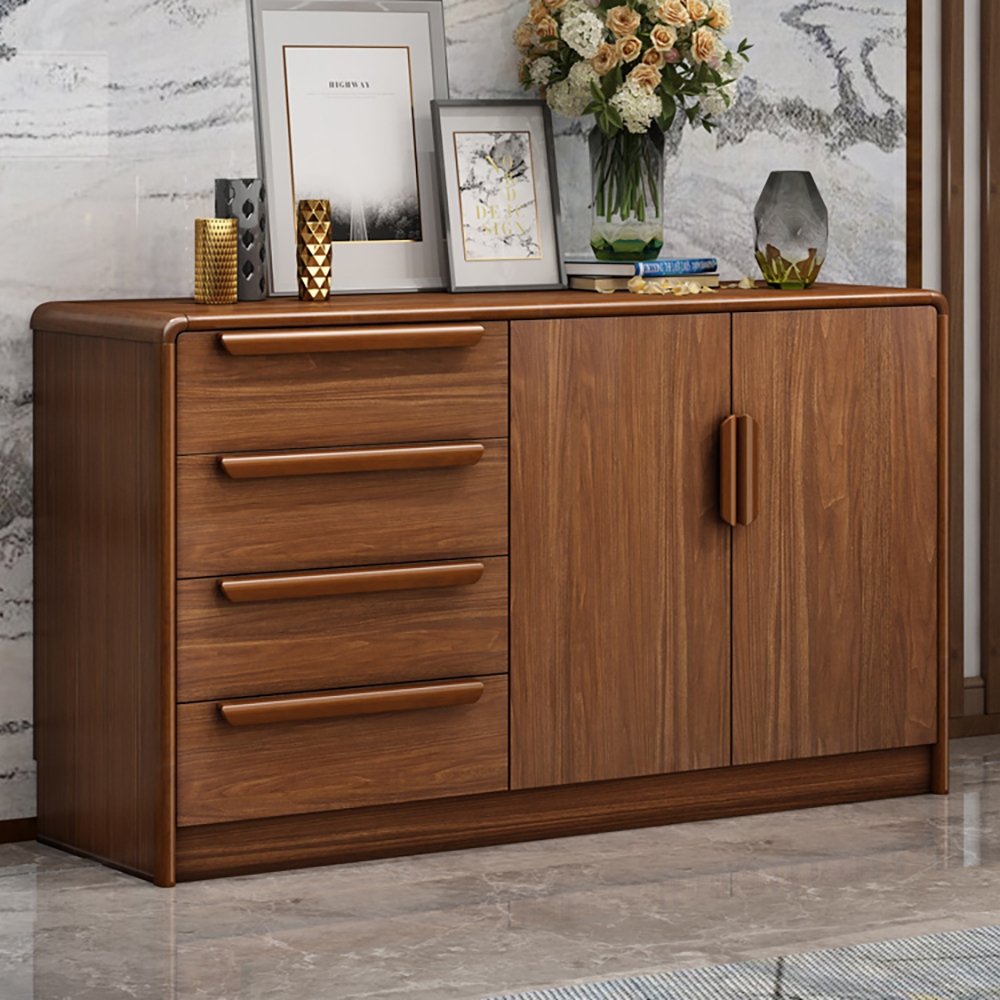 Walnut Sideboard New Chinese Style Buffet with Adjustable Shelves in Small window image