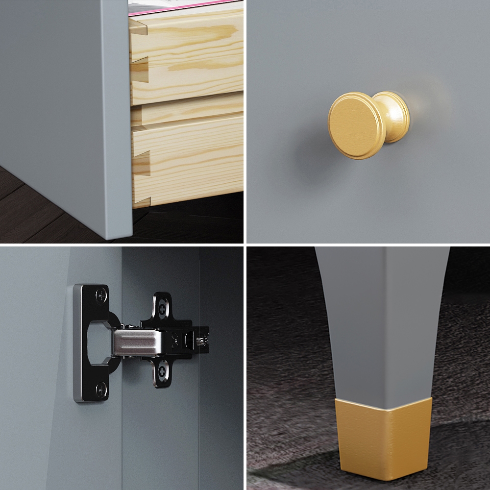 70" Minimalist Senior Gray TV Stand with Doors & Drawers in Small window image