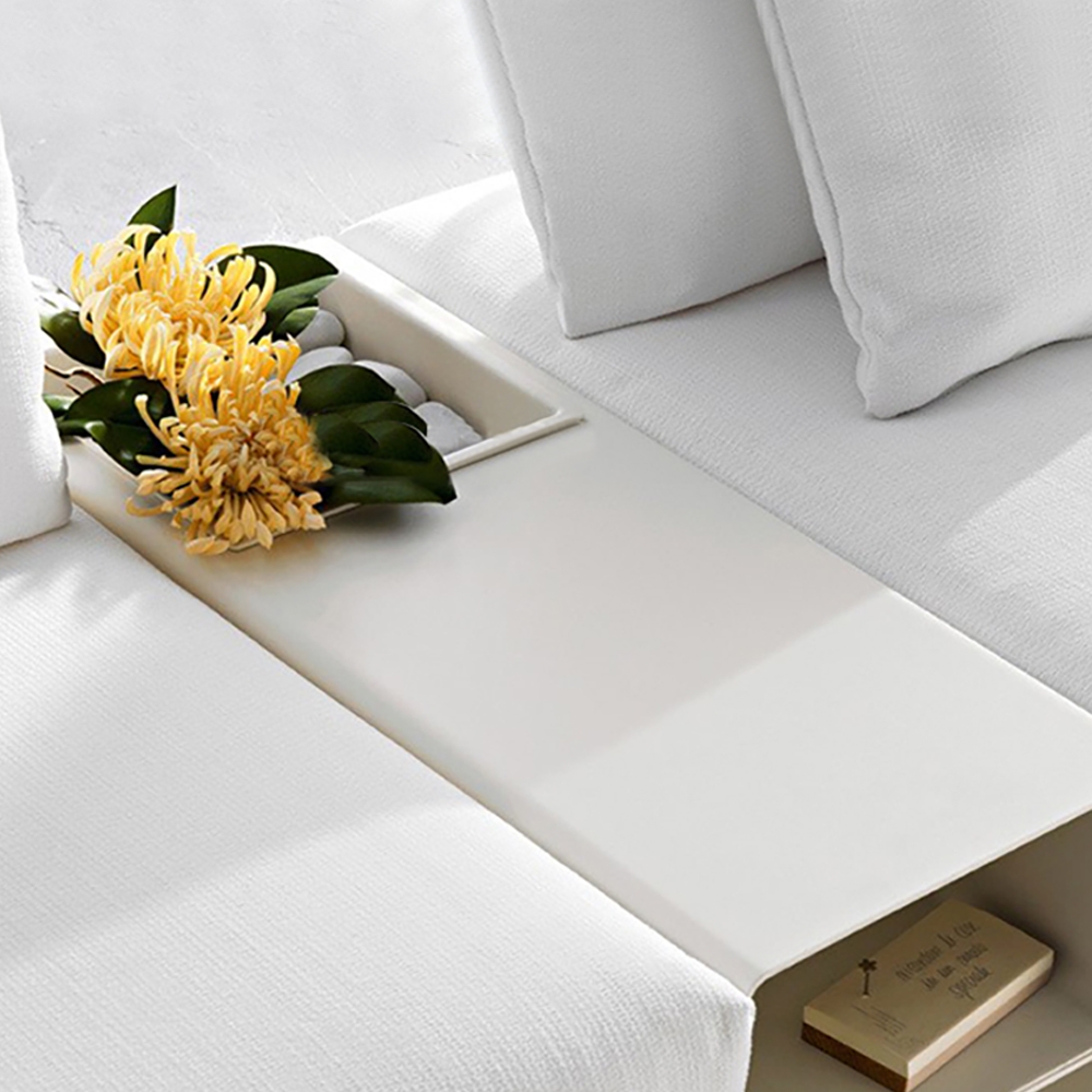 Pure White Side Table Outdoor Storage Table window image