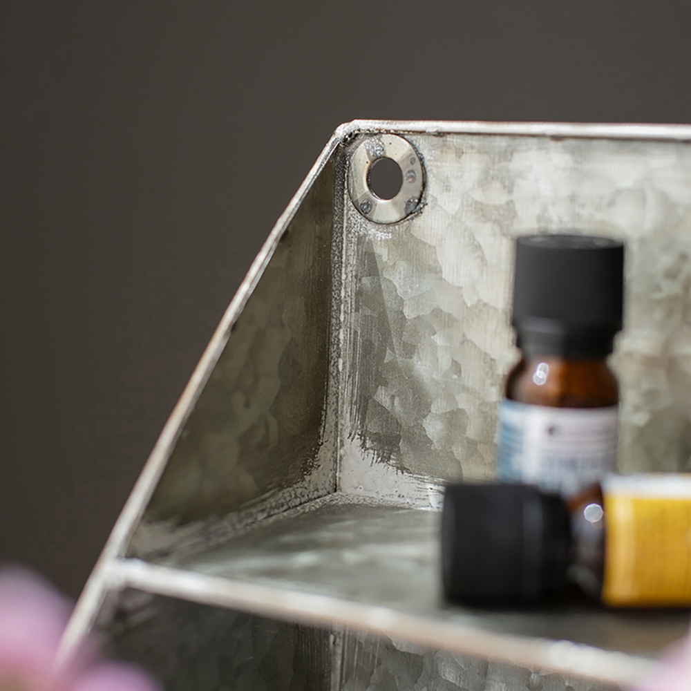 Retro 2-Tier Metal Pocket Shelves Organiser Garden Tool Storage Box window image