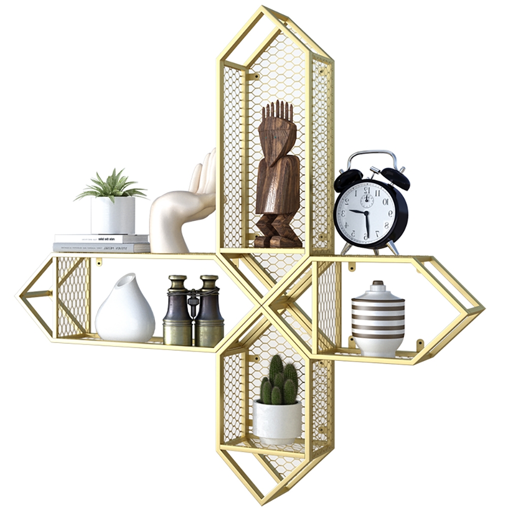 Geometrical Floating Shelves Wall Display Shelves window image