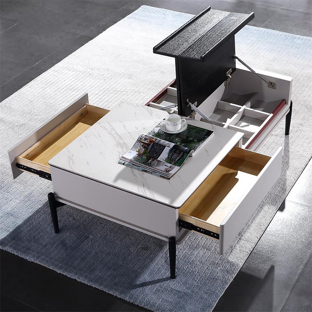 Modern Coffee Table with Storage Flip Top & Carbon Steel Legs window image