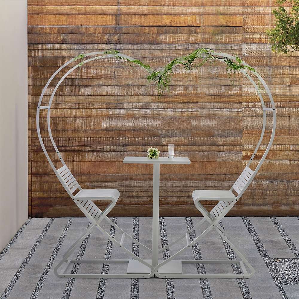 All-in-One Outdoor Patio Bistro Set 2-Seater with Movable Bar Table window image