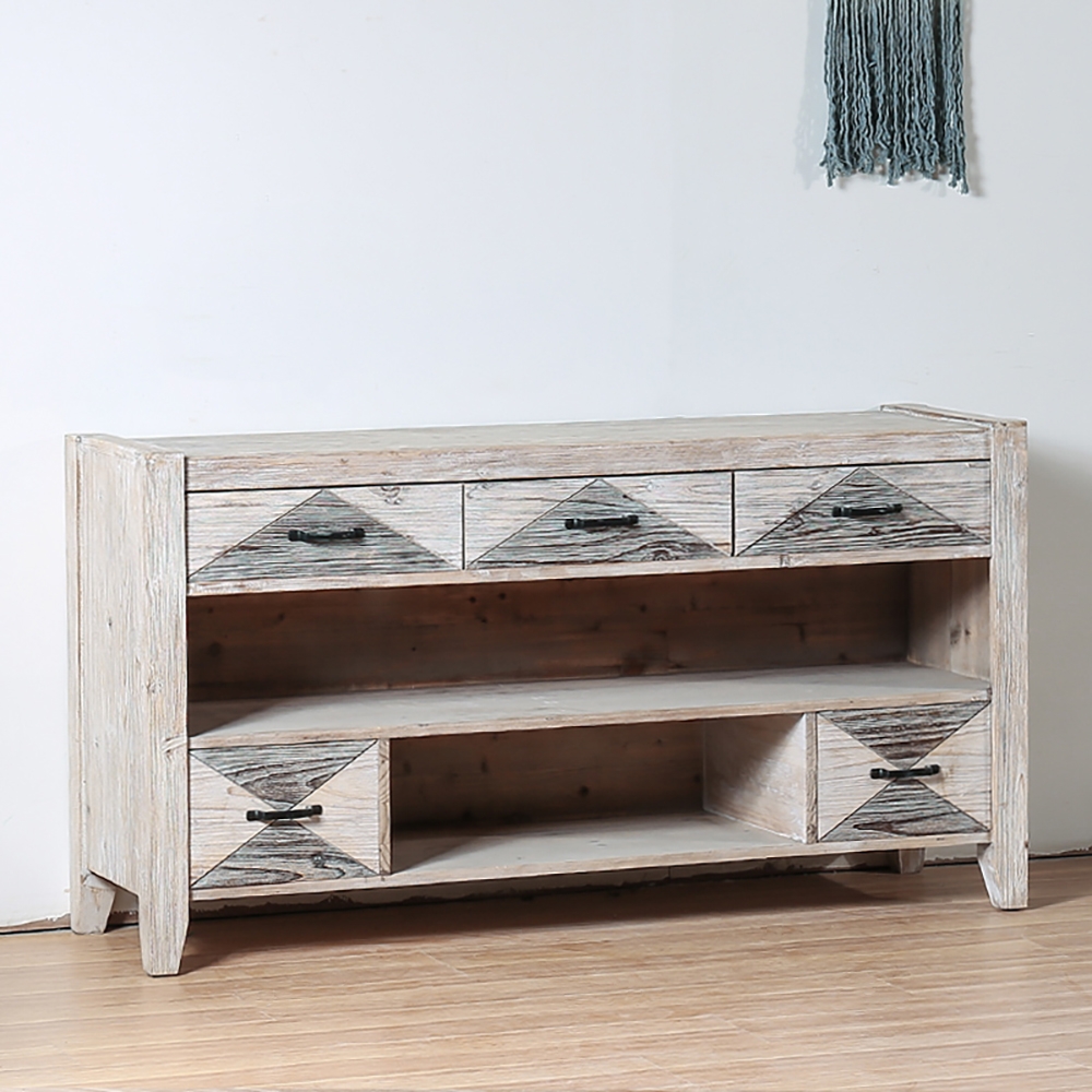 Rustic Console Table with Storage in Natural with Cedar & MDF window image