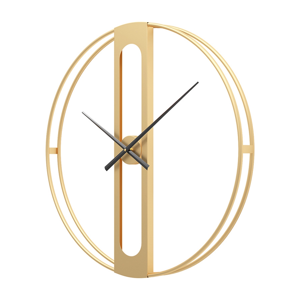Nordic Stylish Golden Large Round Home Wall Clock Hollow-out Metal Pointers window image