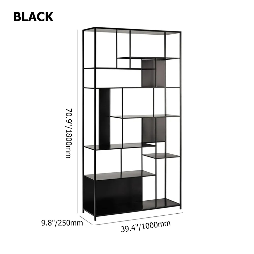Contemporary Standing Geometric Bookshelf in Metal window image