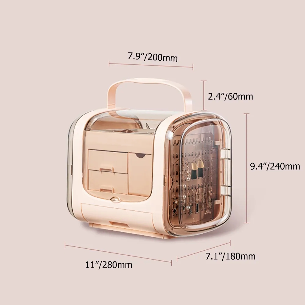 Modern Luxury Jewelry Box Desk Organiser with Handle window image