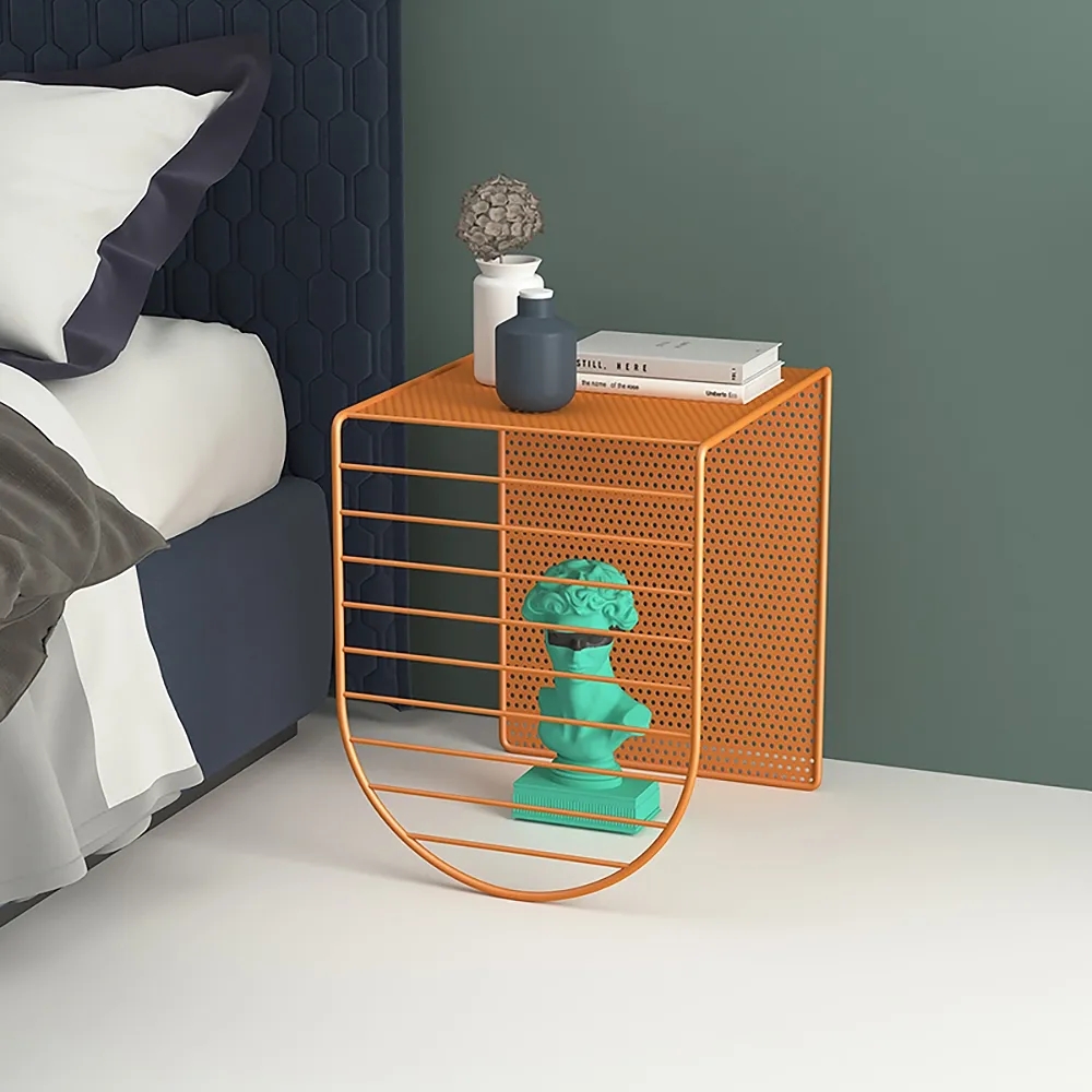 Industrial End Table Coffee Table Orange in Large window image