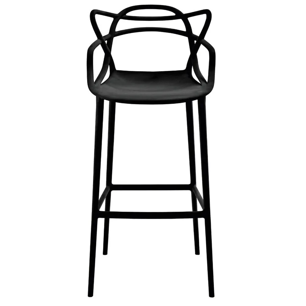 Modern Black 750mm Plastic Bar Stool Counter Stool window image