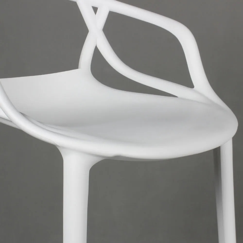 Modern White 29.5" Plastic Bar Stool Counter Stool window image