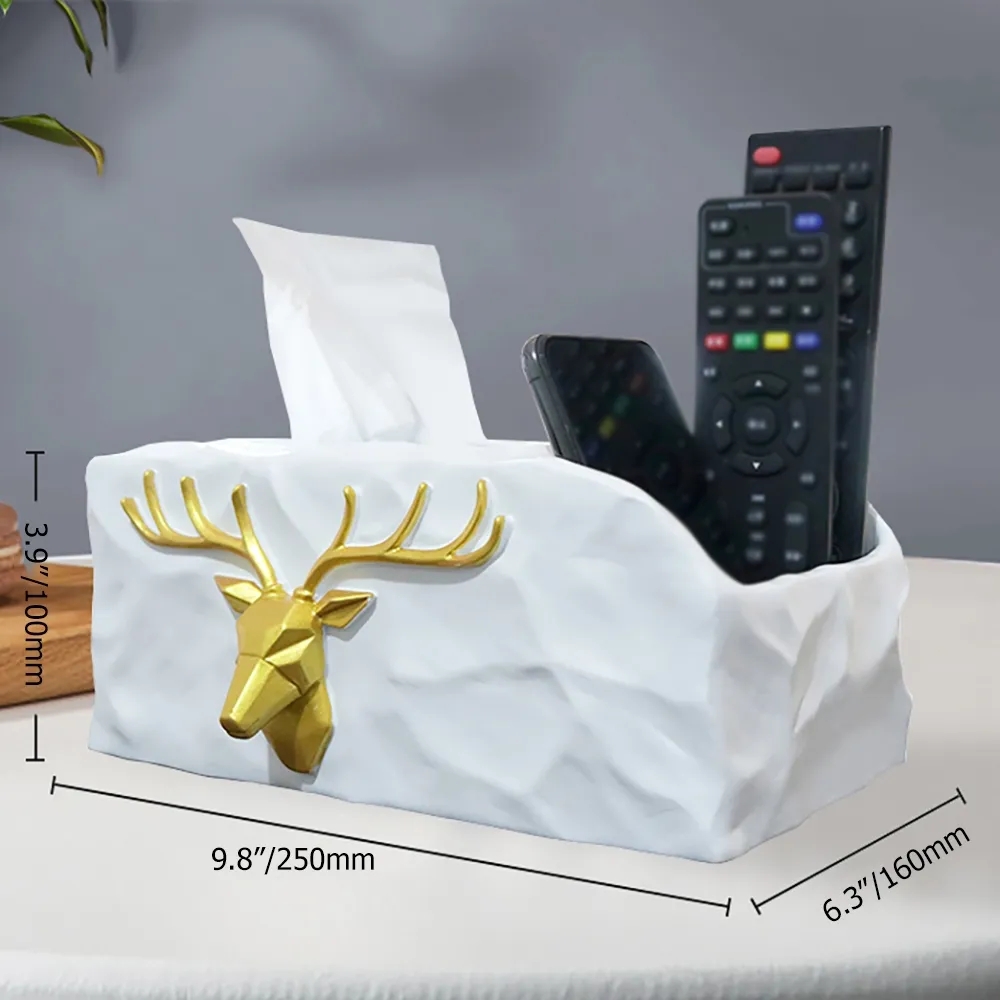 Boîte à mouchoirs Nordic Elk Deer Blanc image de fenêtre