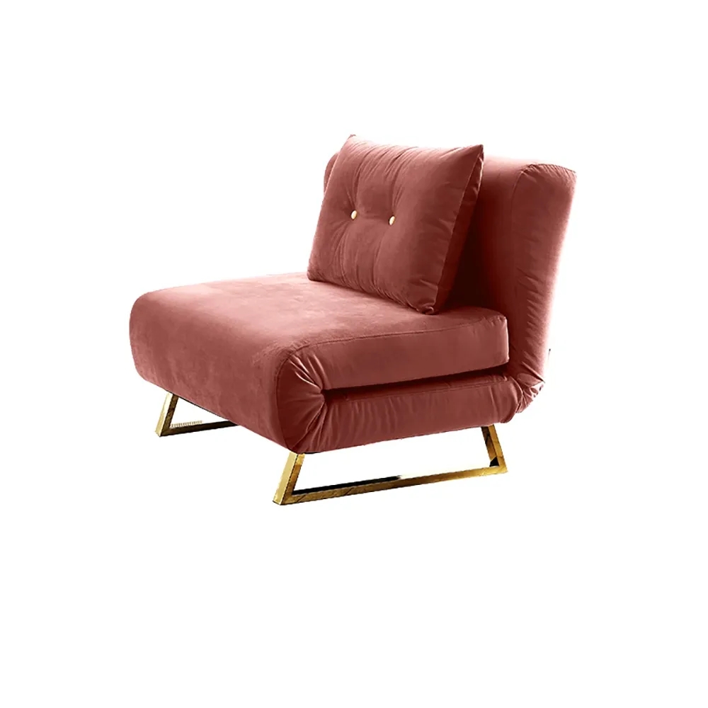 Pink 37.4" Full Sleeper Sofa Upholstered Velvet Convertible Sofa Bed window image