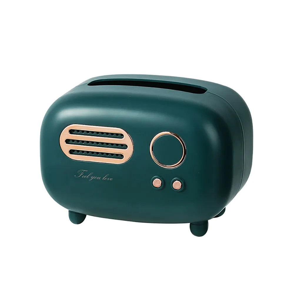Retro Decor Radio Desk Tissue Box Paper Organizer window image