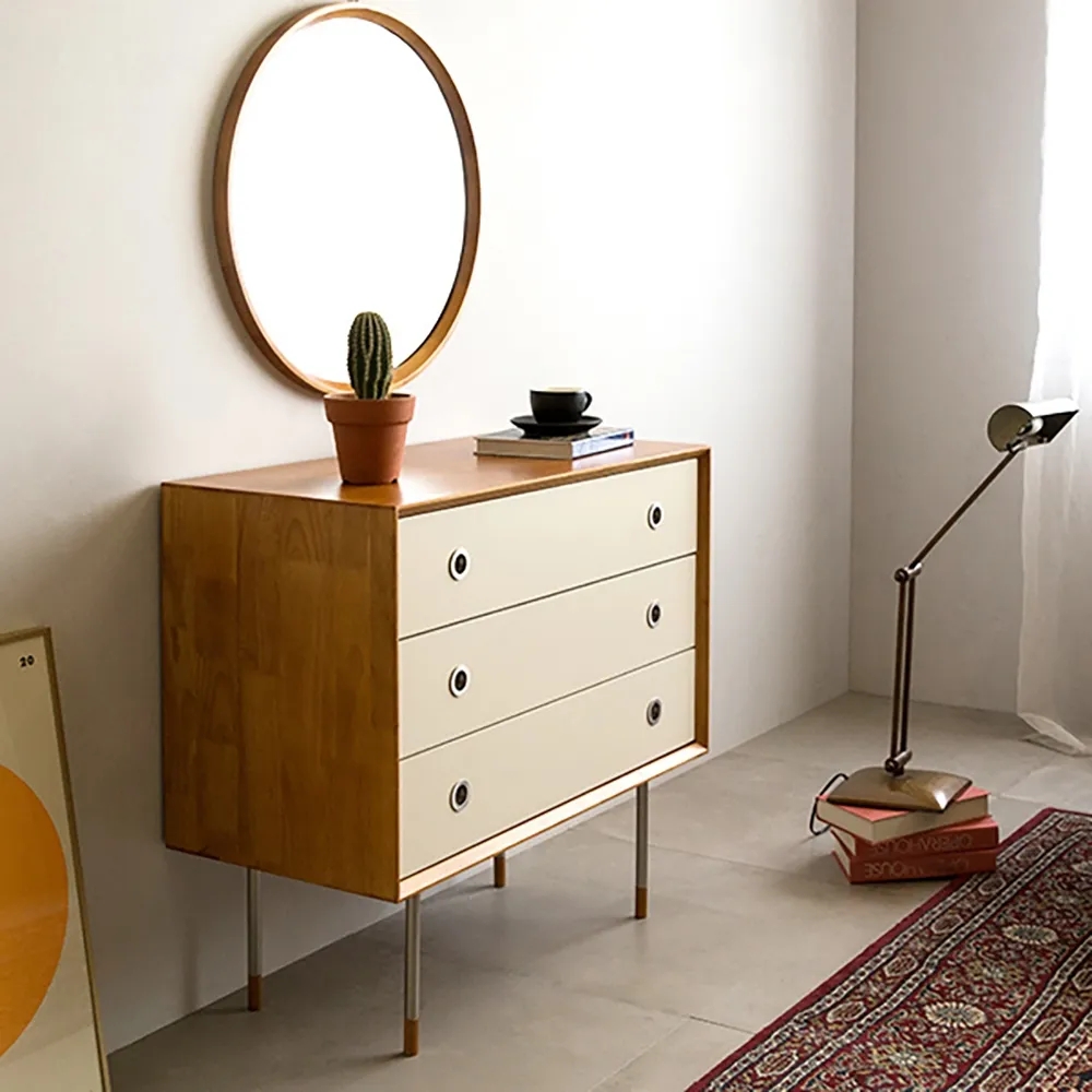 31" Modern White Cabinet Minimalist Style 3-Drawer Chest window image