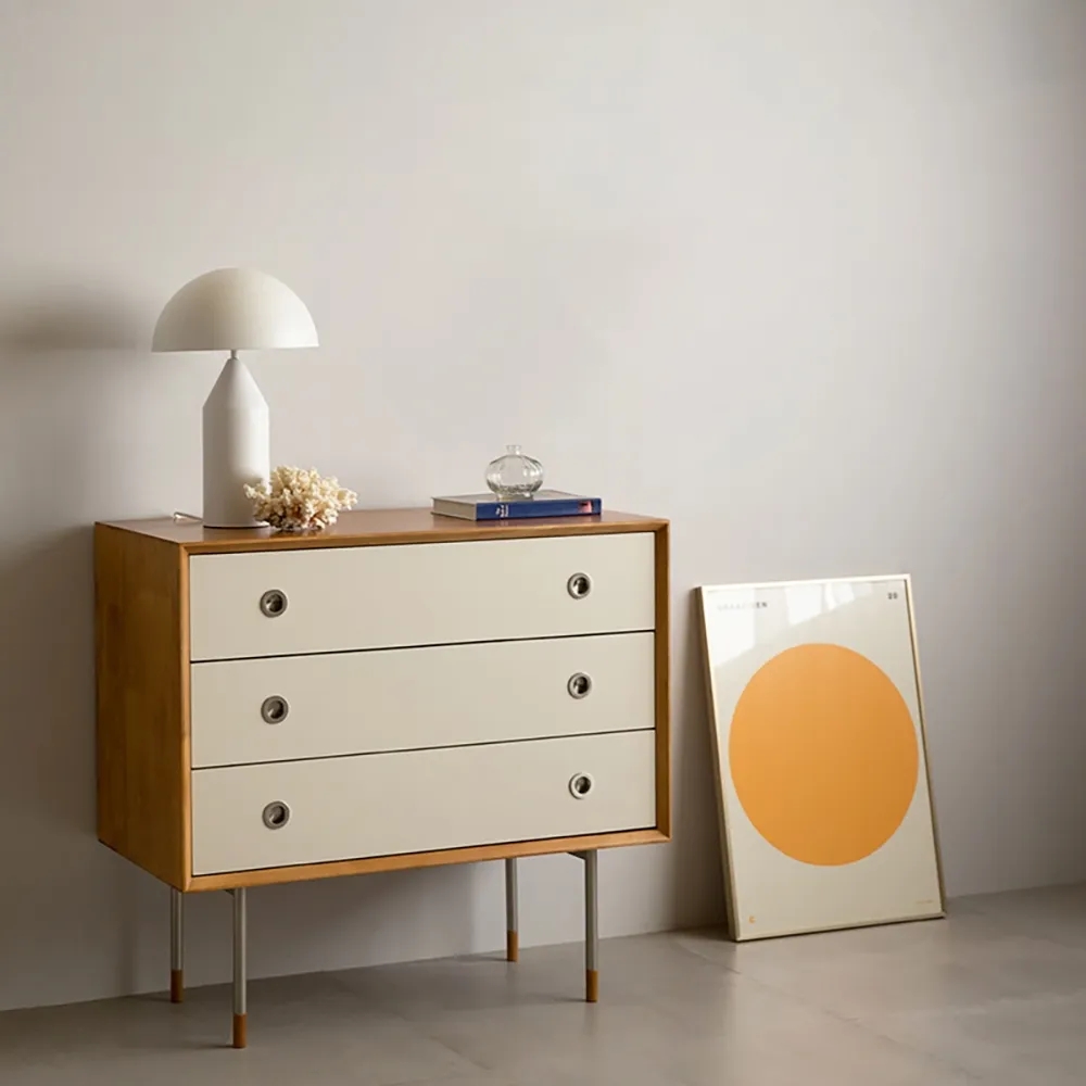 31" Modern White Cabinet Minimalist Style 3-Drawer Chest window image