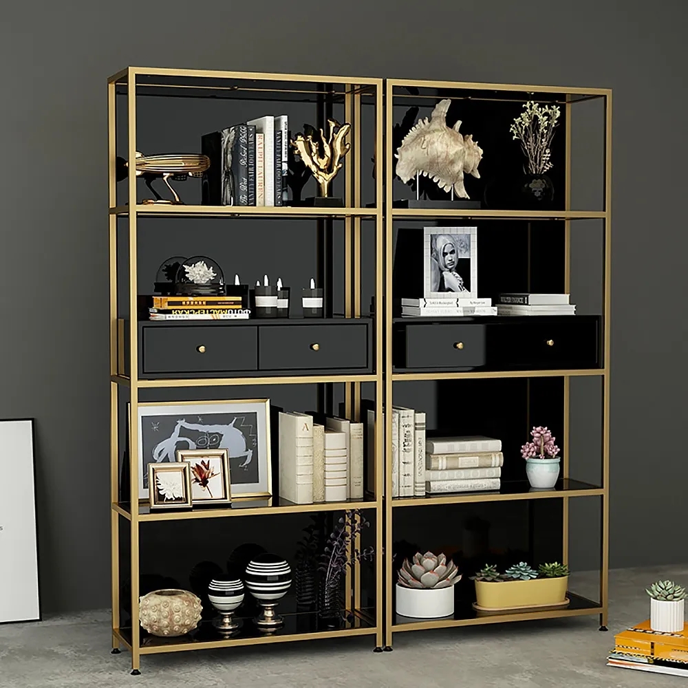 Modern Standing Standard Bookshelf with Drawers window image