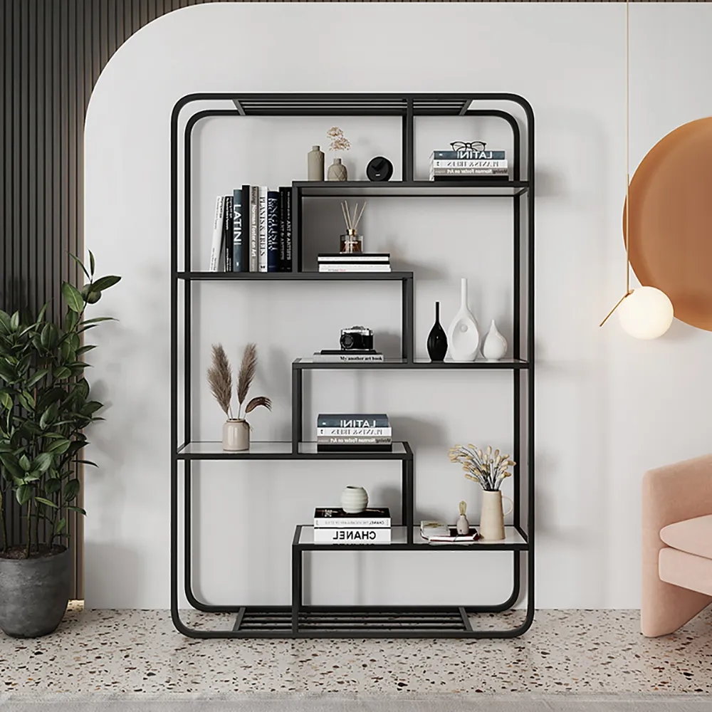 Contemporary Maze Standing Etagere Bookshelf 6-Tiered window image