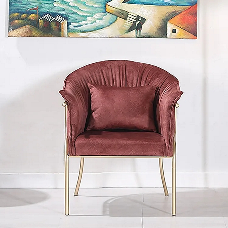 Retro Velvet Upholstered Sofa 1-Seater Sofa with Gold Legs window image