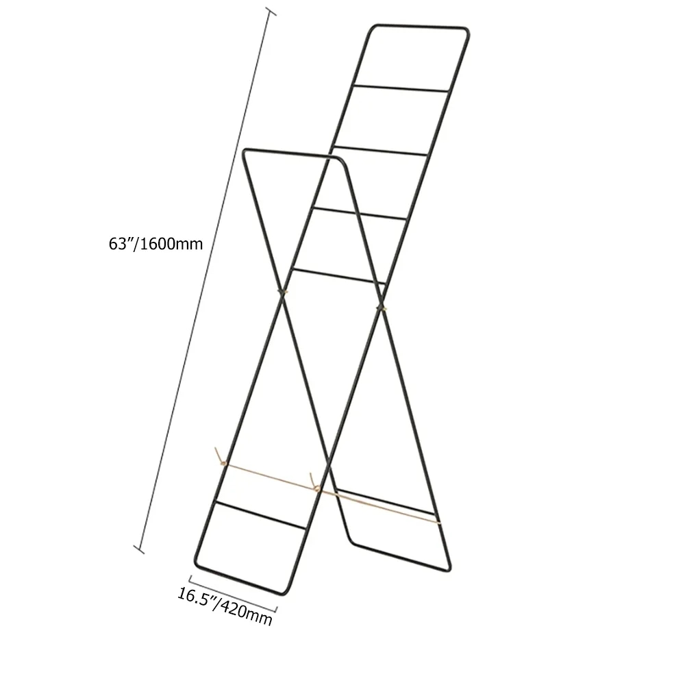 Modern Folding X-Shaped Coat Rack Multifunctional Ladder Rack window image