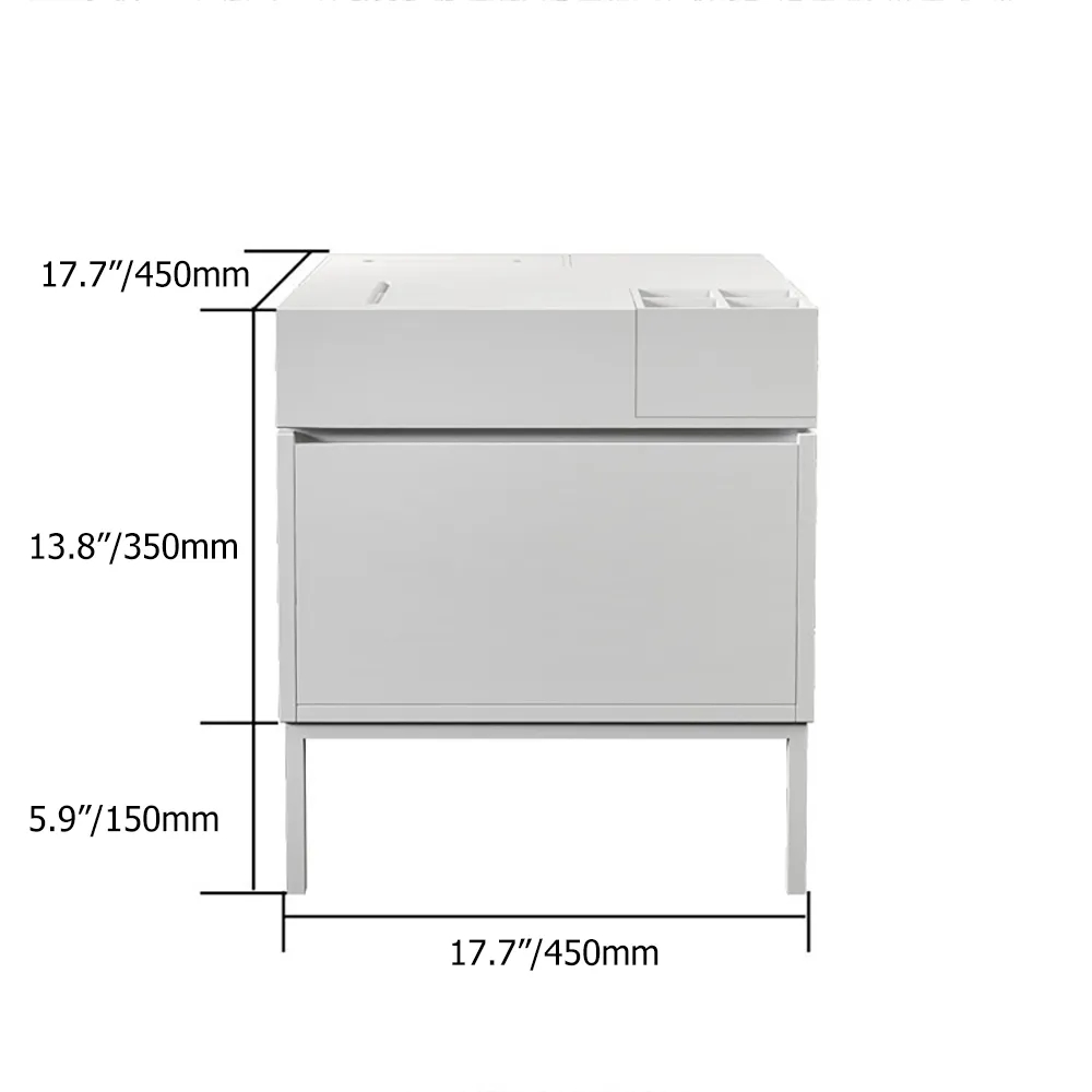 Modern White Nightstand with 1 Drawer Rotating Multifunction Bedside Table window image