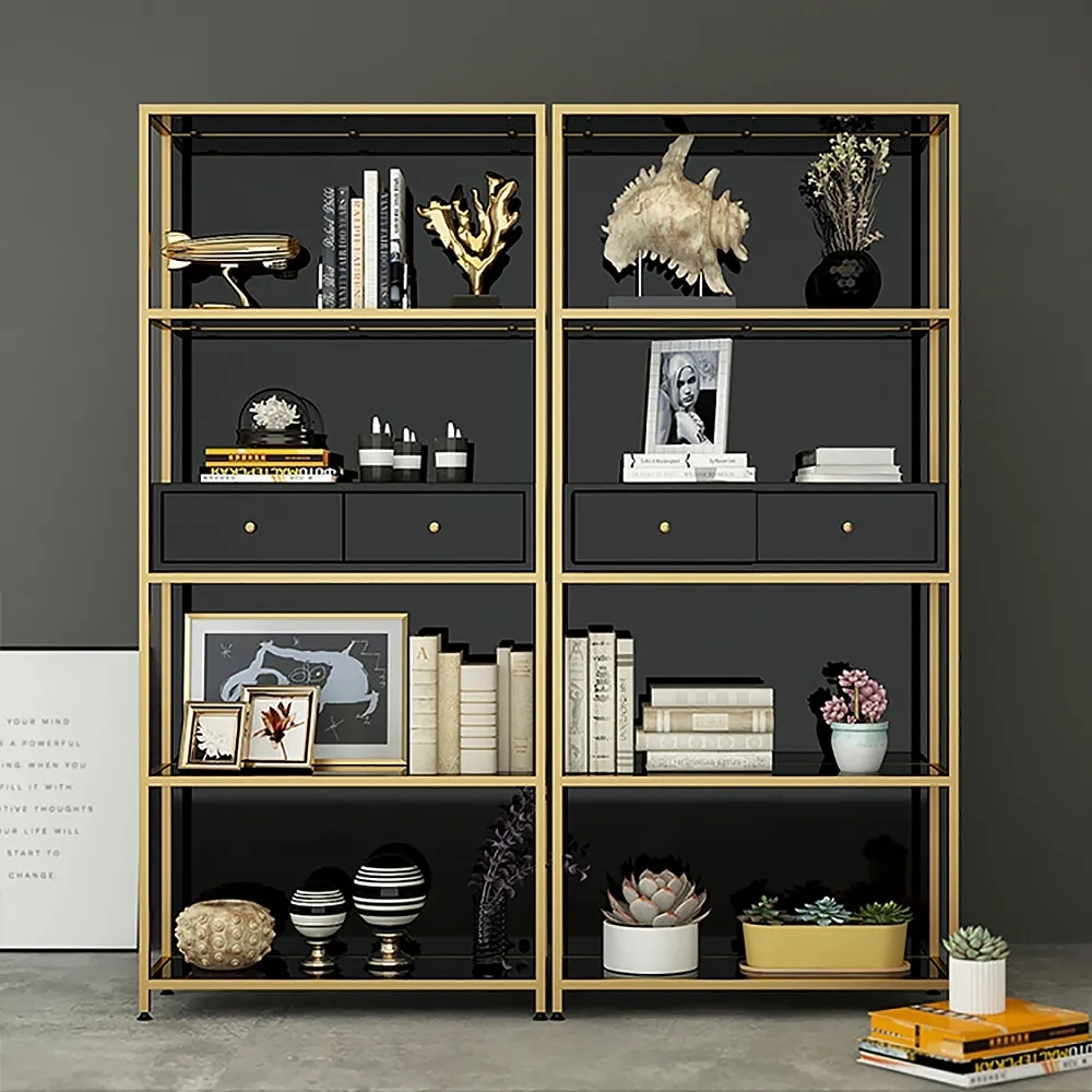 Modern Standing Standard Bookshelf with Drawers window image