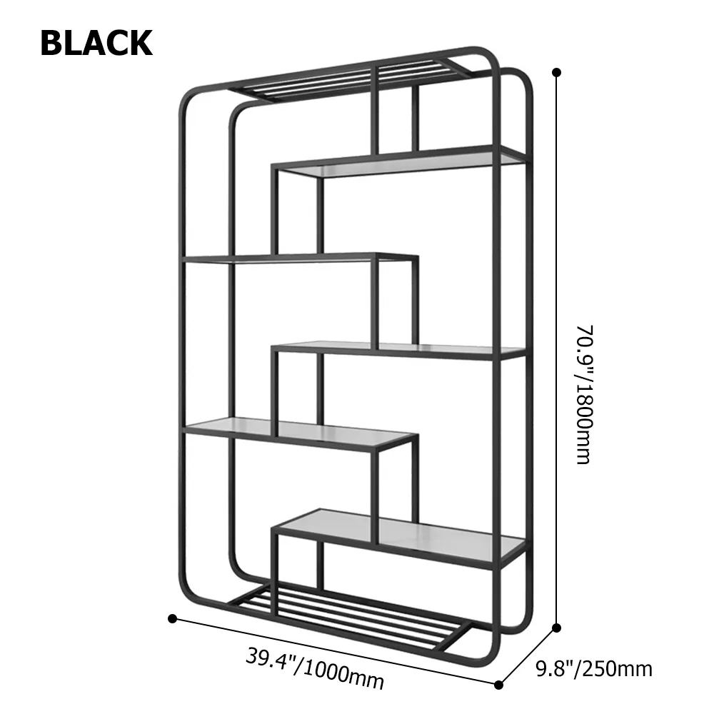 Contemporary Maze Standing Etagere Bookshelf 6-Tiered window image